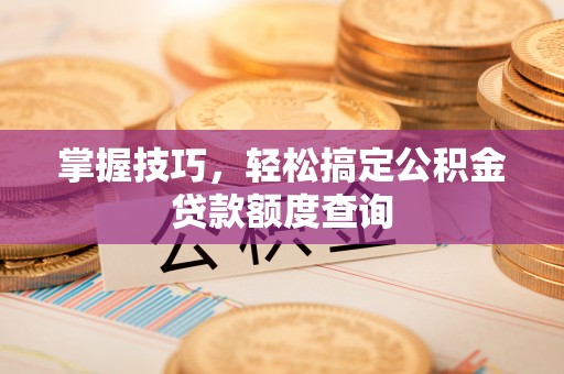 巴州掌握技巧，轻松搞定公积金贷款额度查询